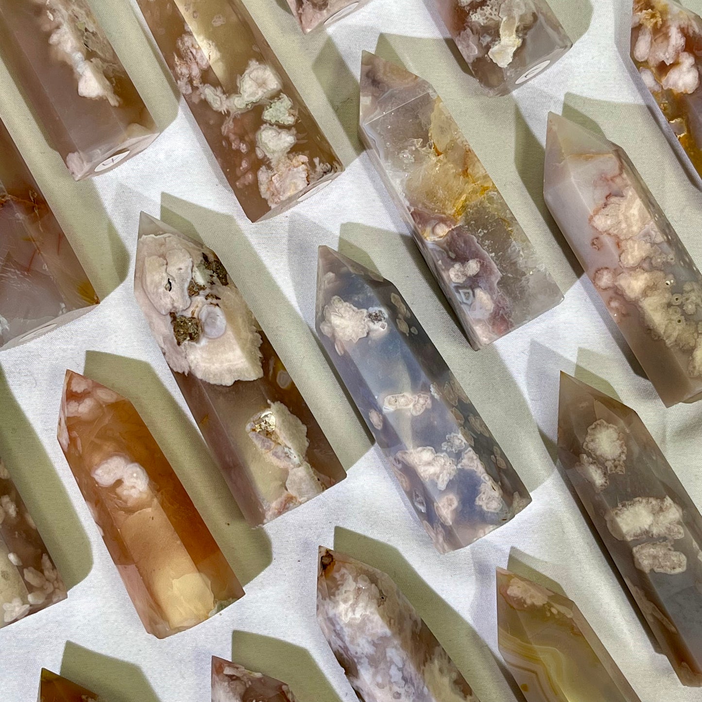 Sakura Agate Point Flower Agate Tower Wholesale