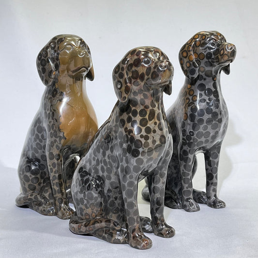 7-7.5' Leopard Jasper Dog Carving