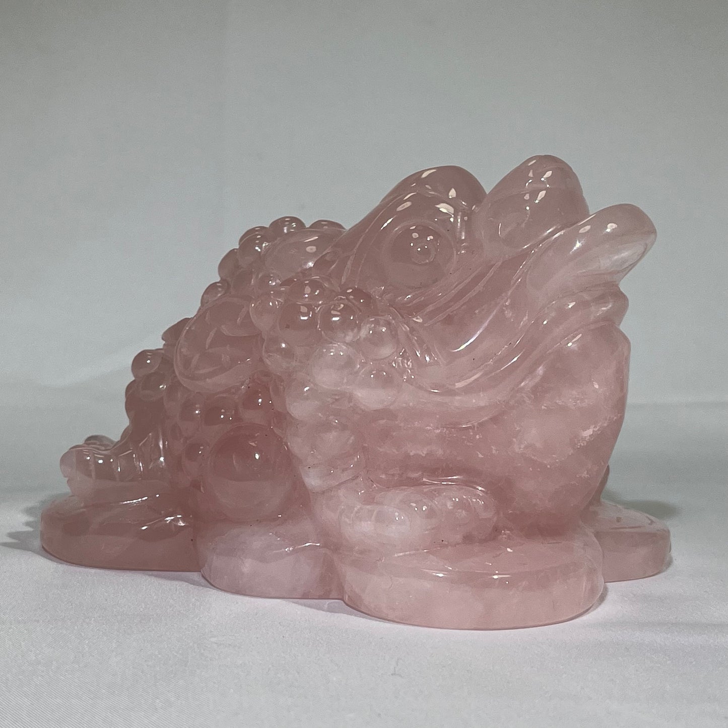 Rose Quartz Money Toad Carving Wholesale Crystal