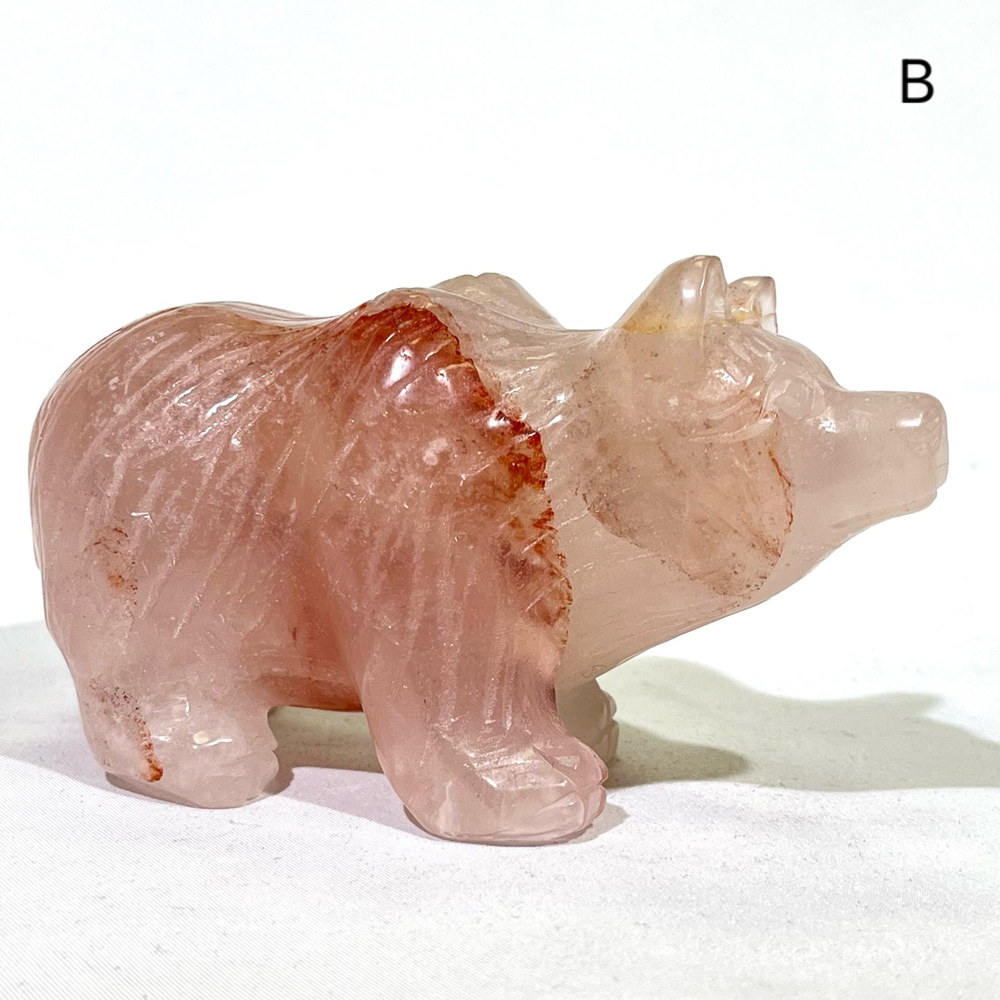 4.7'Fire Quartz Bear Carving