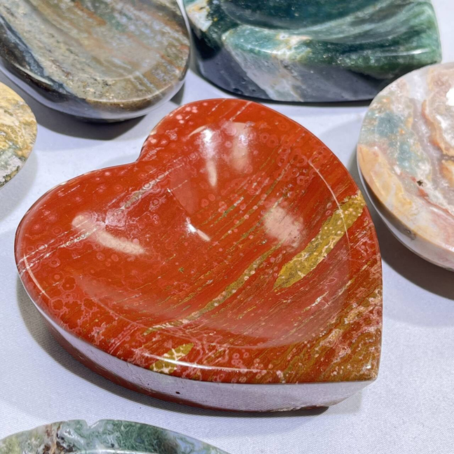 Ocean Jasper Differnet Style Heart and Oval Bowl