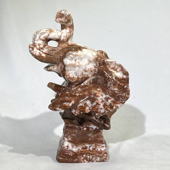 4 Types Carving Ruby Zosite Sea Dog and Yellow Jade Cat and Jade Fish and Jade Elephant