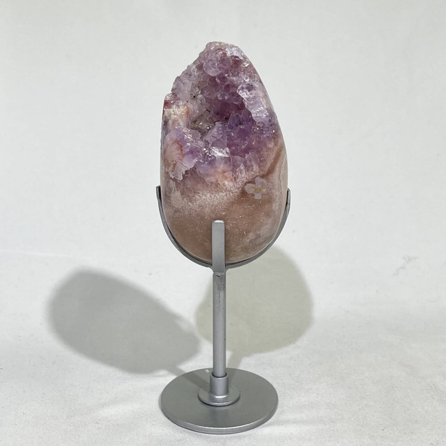 5.4-5.9' Pink Amethyst Egg with Stand