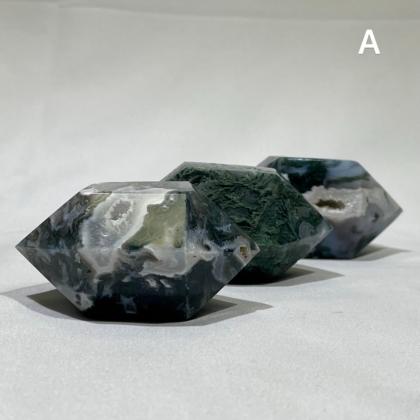 Moss Agate Double Point Crystal Wholesale