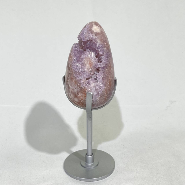 5.4-5.9' Pink Amethyst Egg with Stand