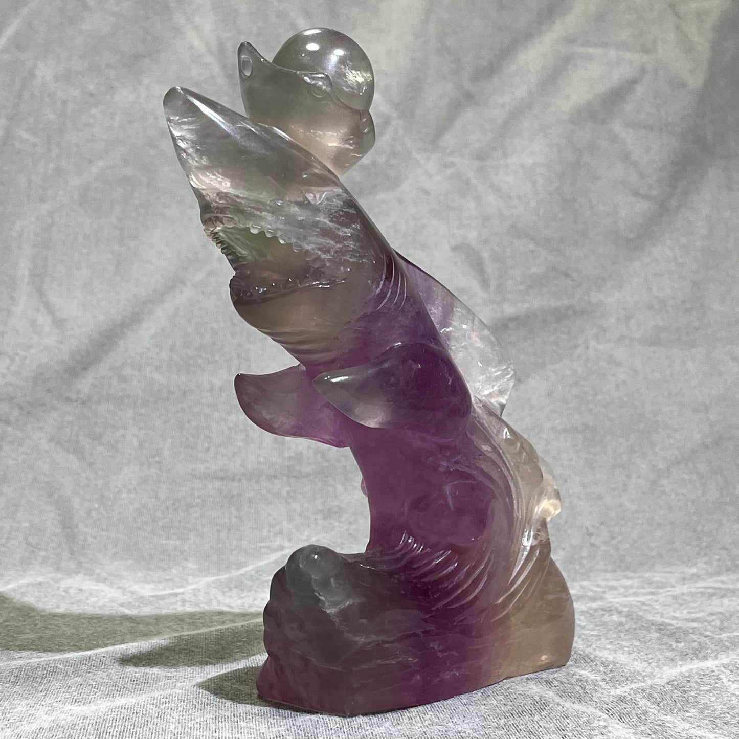 Fluorite Shark Carving