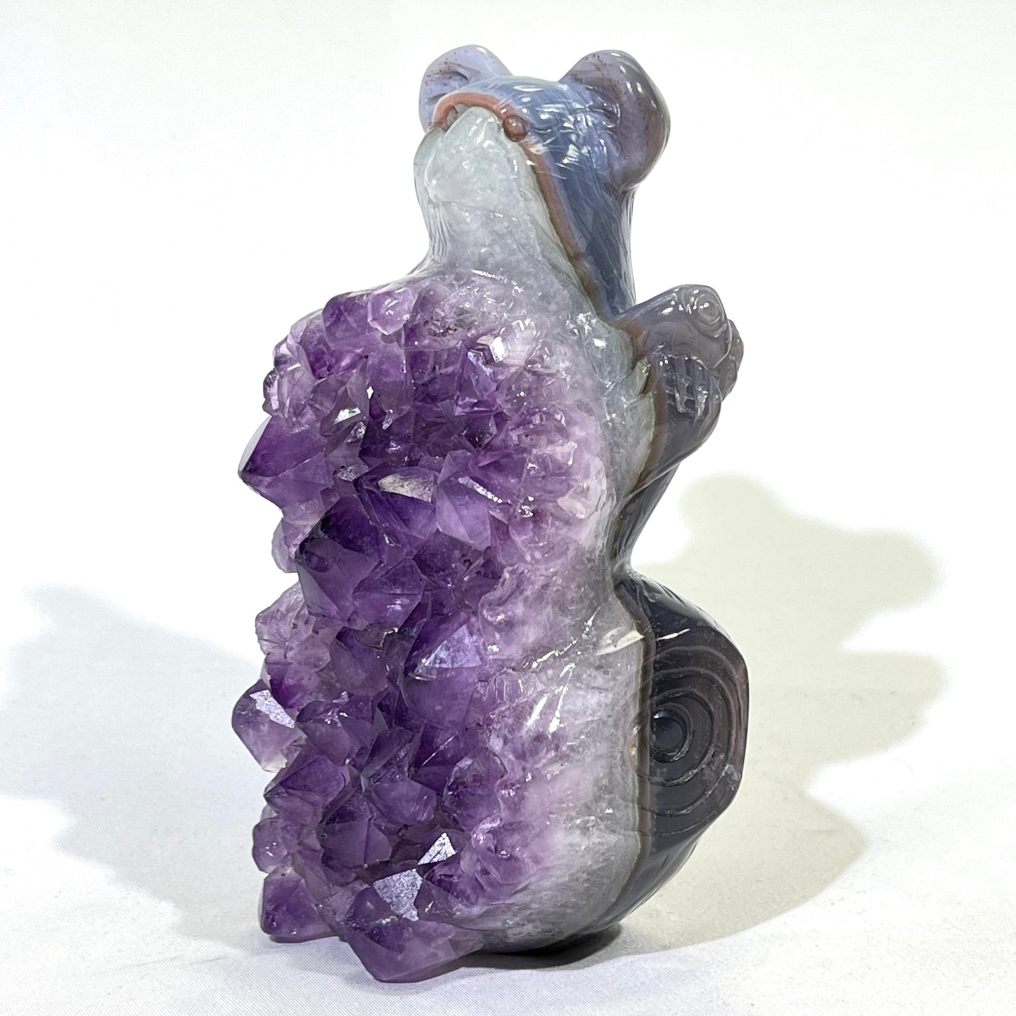 Amethyst Druzy Agate Mouse Carving