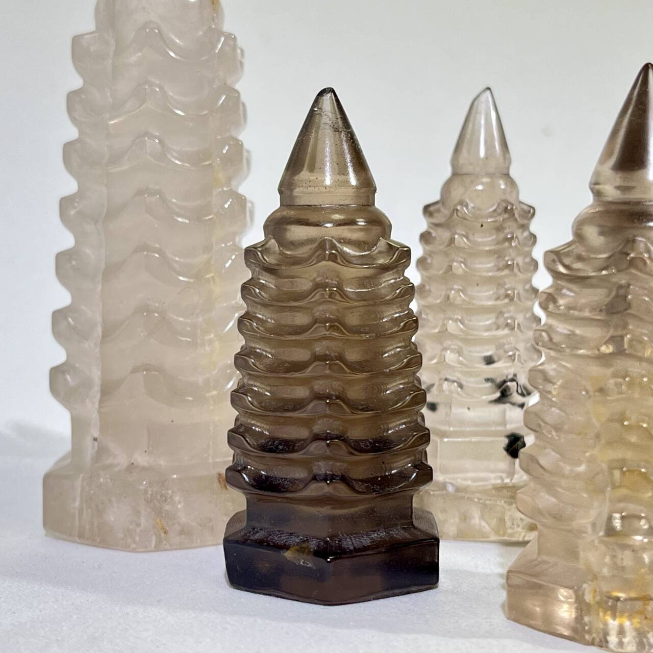 Smoky Quartz Wenchang Pagoda Carving