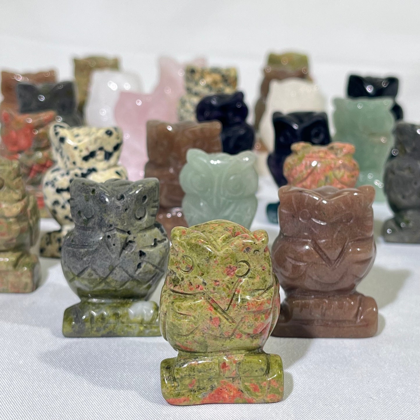 9 Types 1.5' Owl Carving Crystal Wholesale