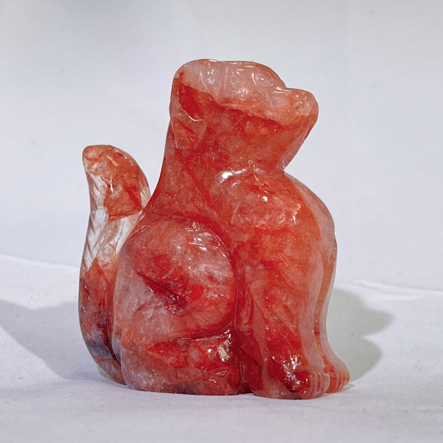 Fire Quartz and Golden Healer Dog,Pig,Mermaid Tail,Flower,Frog Carving