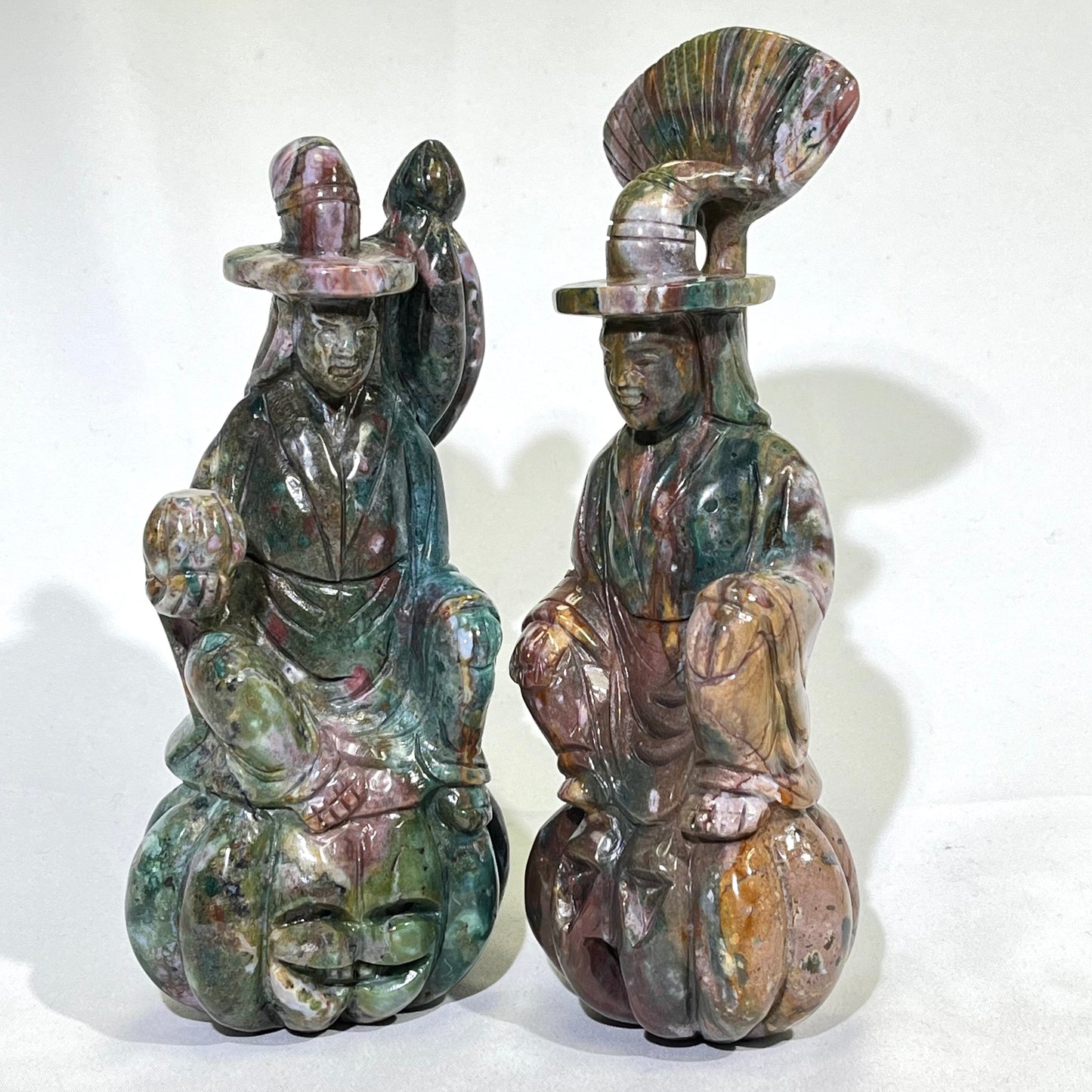 7.8-8.7' Ocean Jasper Witch Carving