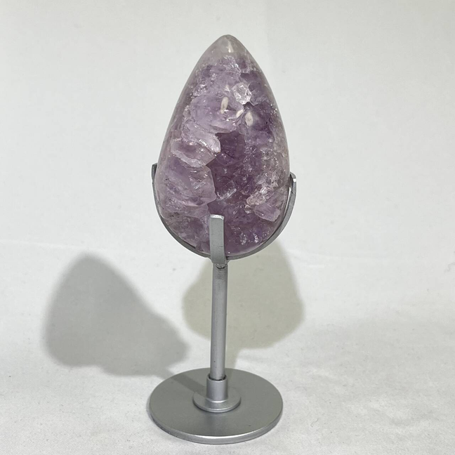 5.4-5.9' Pink Amethyst Egg with Stand