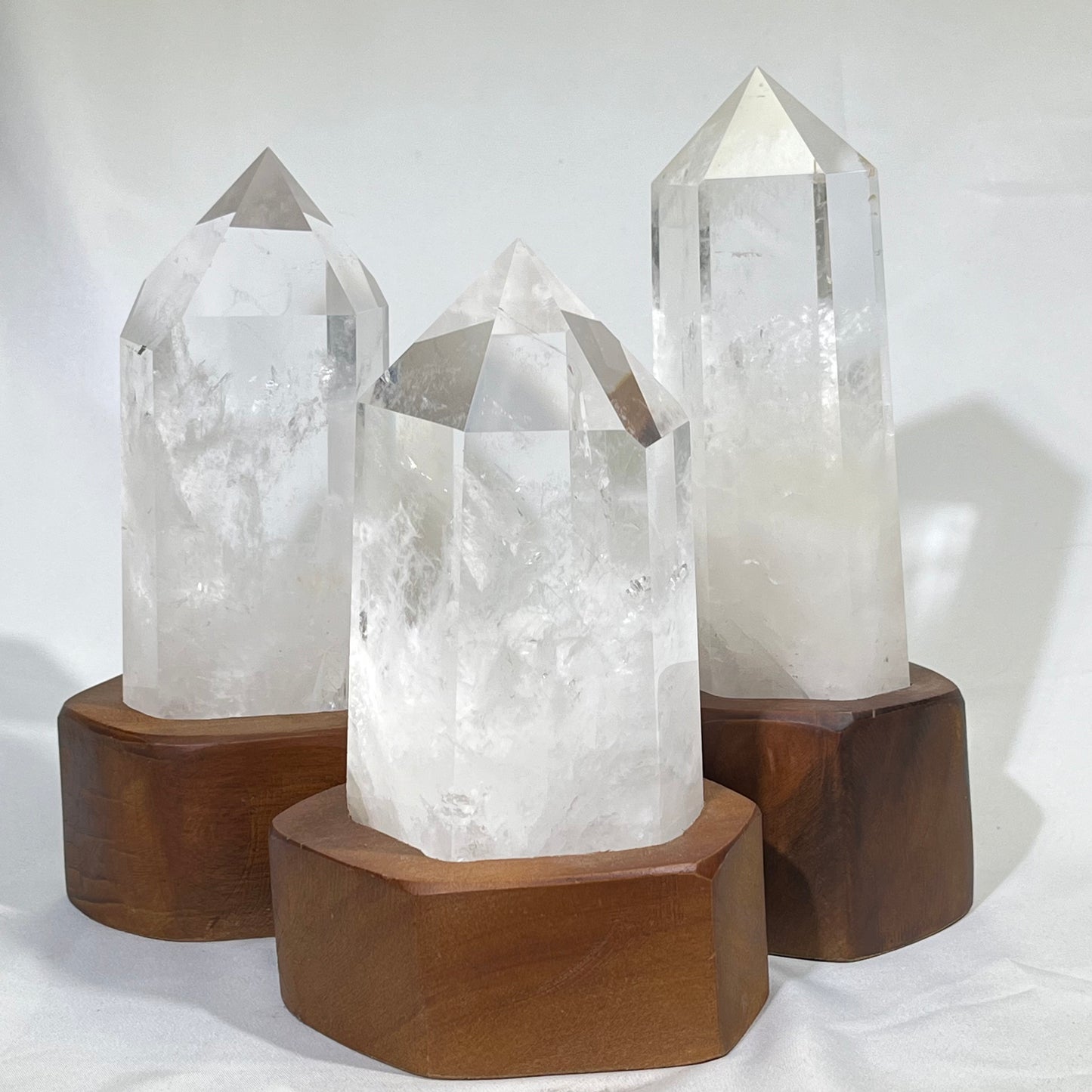 7-9' Clear Quartz Tower With Stand,Quartz Point