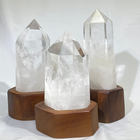 7-9' Clear Quartz Tower With Stand,Quartz Point