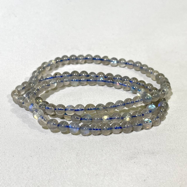 High Quality 5-5.2mm Labradorite 3-loop Bracelet,Necklace/Bead