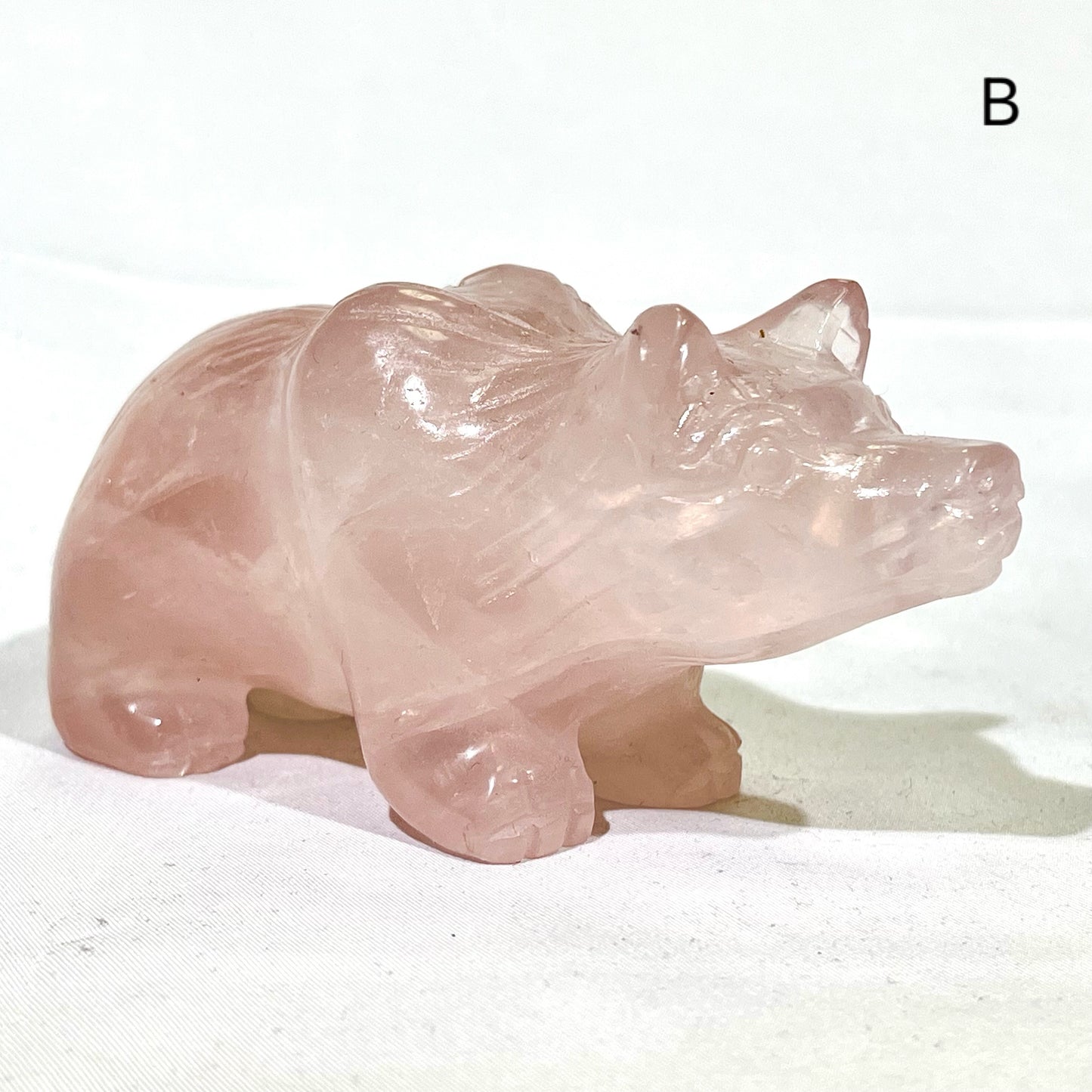 4.5' Rose Quartz Bear Carving