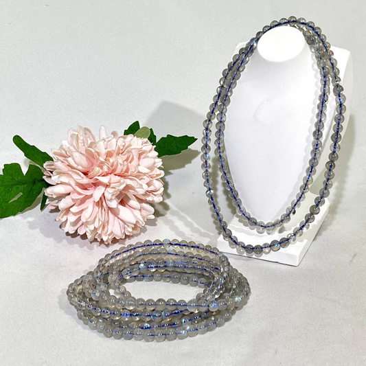 High Quality 5-5.2mm Labradorite 3-loop Bracelet,Necklace/Bead