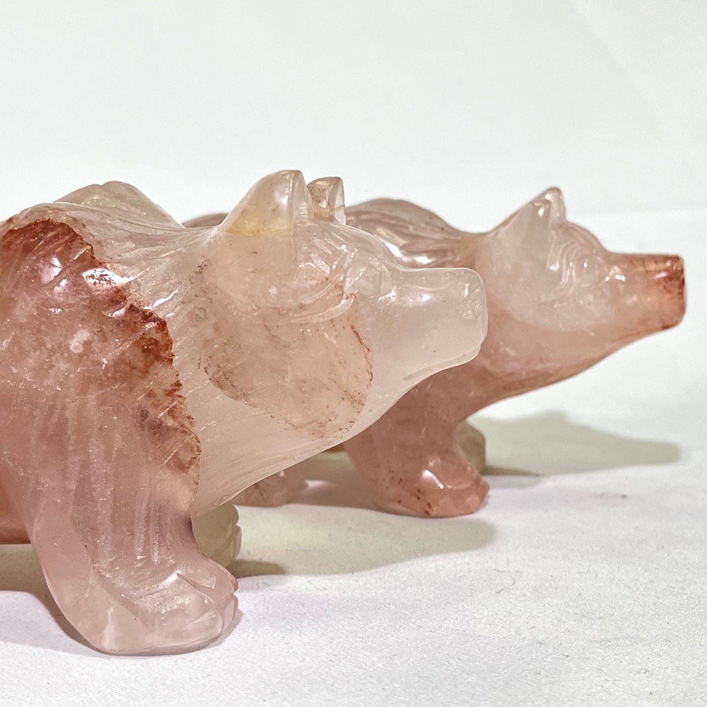 4.7'Fire Quartz Bear Carving