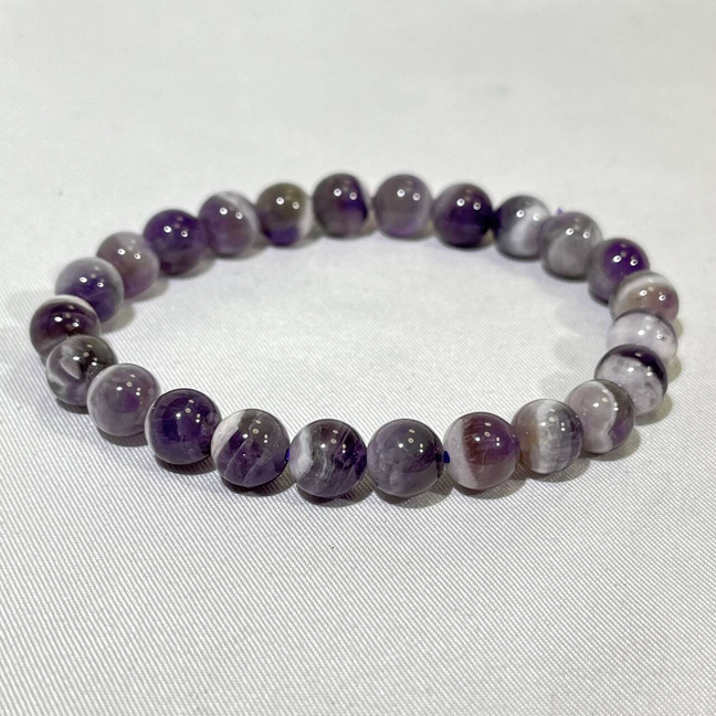 7.7-7.8mm Dream Amethyst,Red Warring Agate,Calcite Bracelet