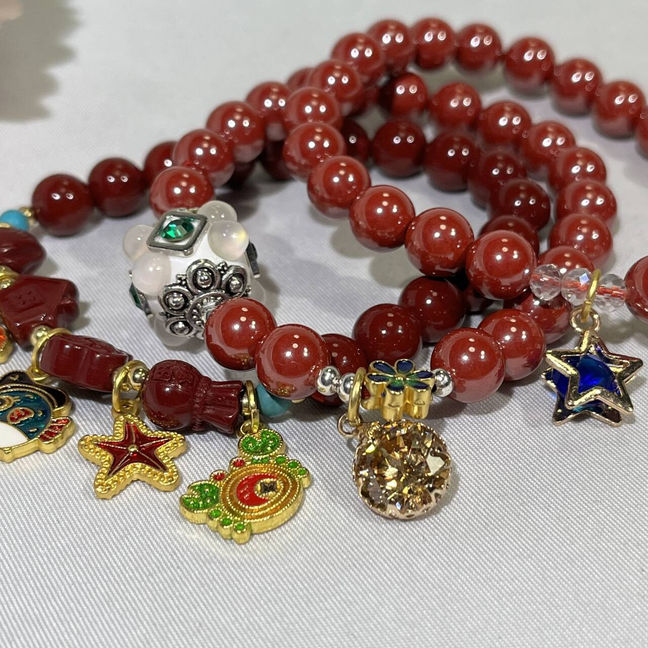 8.3mm Differnet Style Cinnabar Bracelet