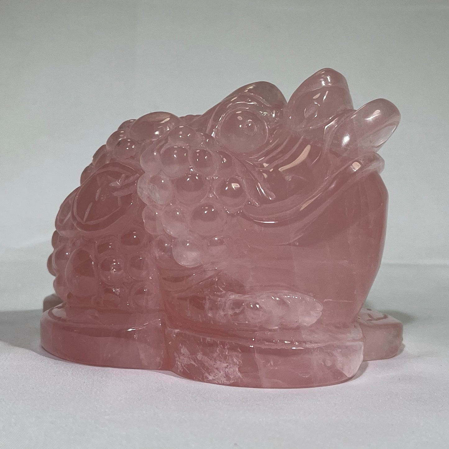 Rose Quartz Money Toad Carving Wholesale Crystal