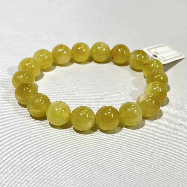 7-12mm Golden Prehnite,Lemon Jade,Lemon Citrine Bracelet