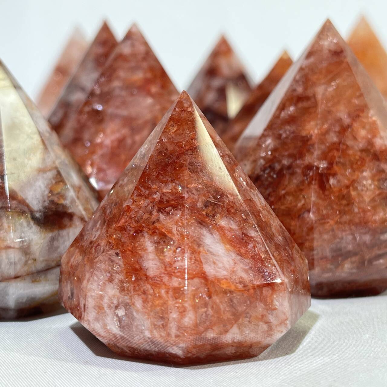 Fire Quartz Diamond Carving