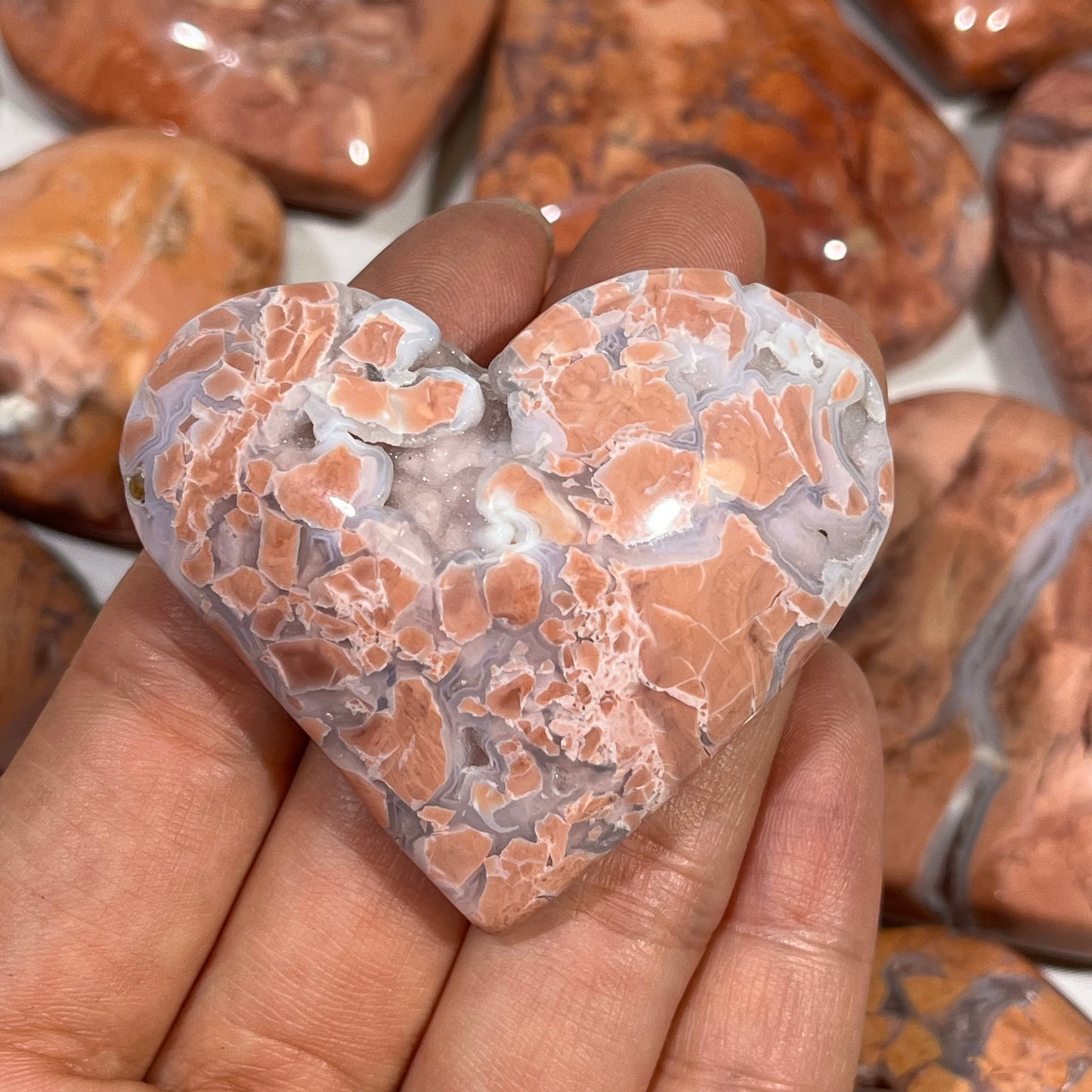 Pink Agate Heart Crystal Wholesale