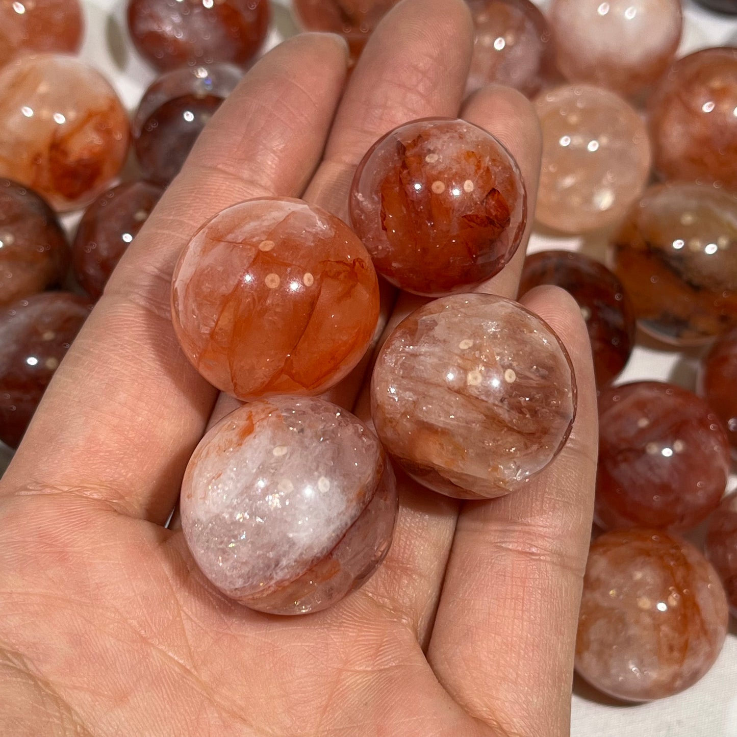 22-26mm Fire Quartz Sphere Crystal Wholesale