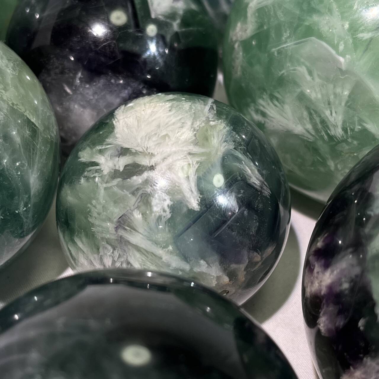1.9-2.8' Feather Blue Fluorite Sphere