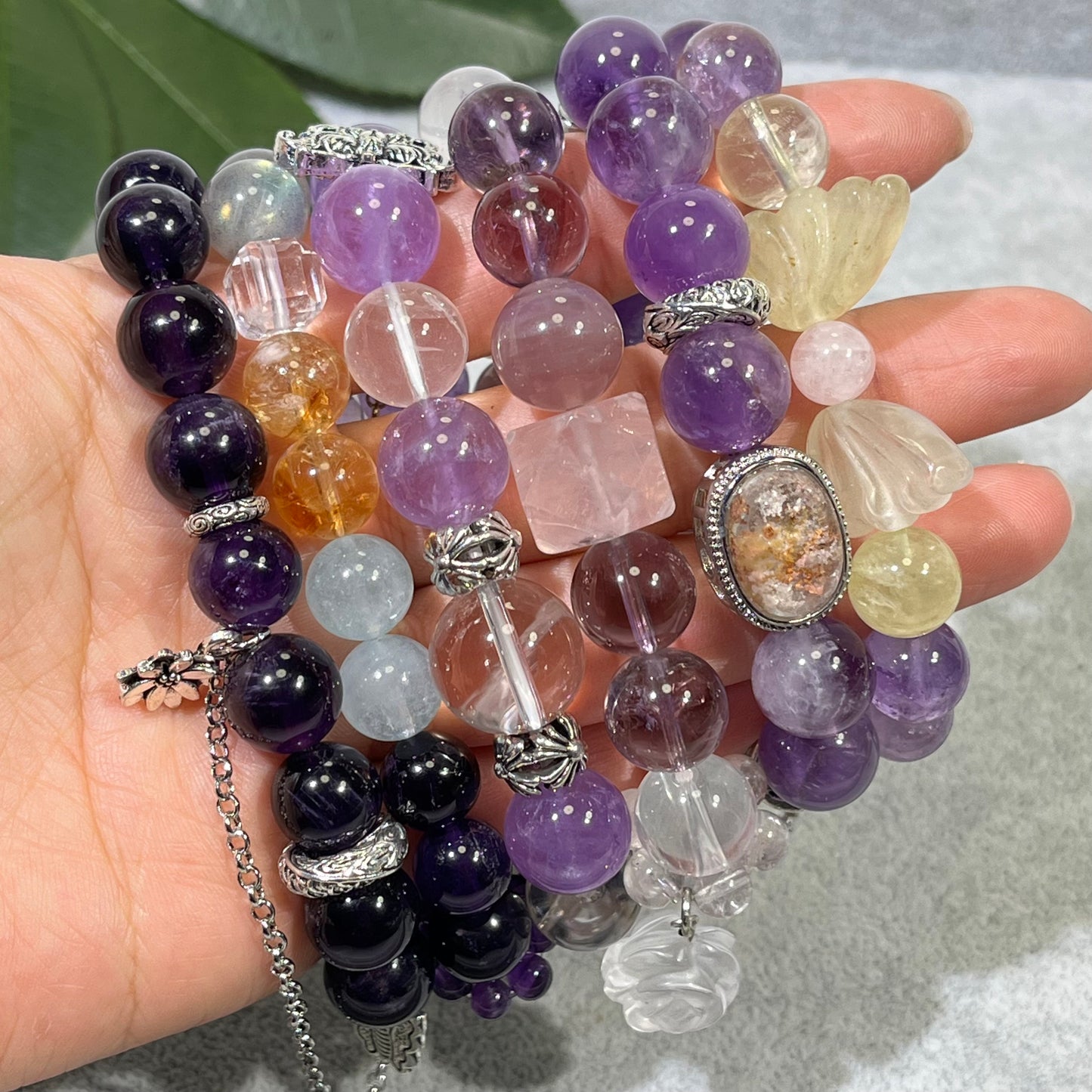 10-12mm Amethyst Design Style Bracelet