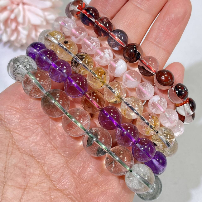 High Quality Bracelet/Bead Garden Quartz,Fire Quartz,Herkimer,Ametrine,Snowflake Garden Quartz