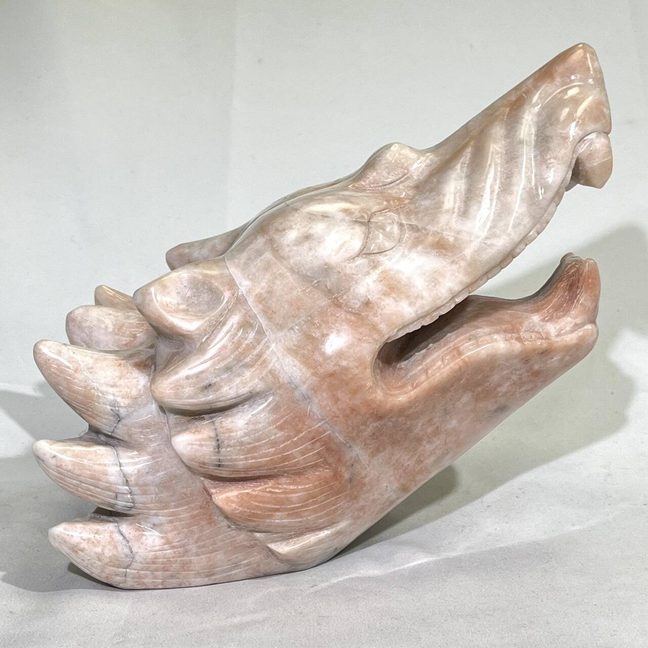 5.8KG Plum Blossom Jade Wolf Head Carving