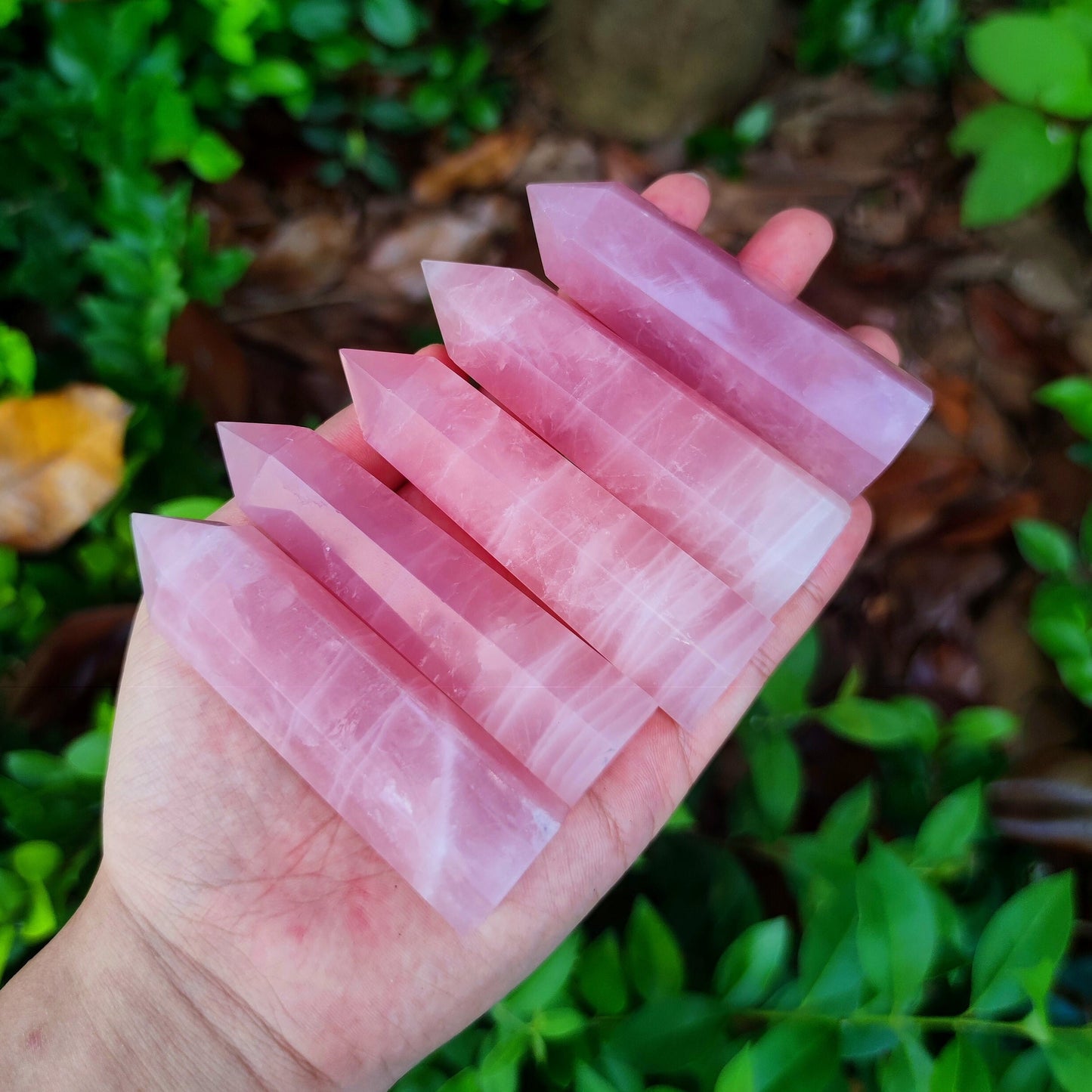 3.5"Rose Quartz Obelisk Rose Quartz Tower From Madagascar/Pink Crystal Stone/Self Love Crystal/Wholesale Dark Pink Rose Quartz Point
