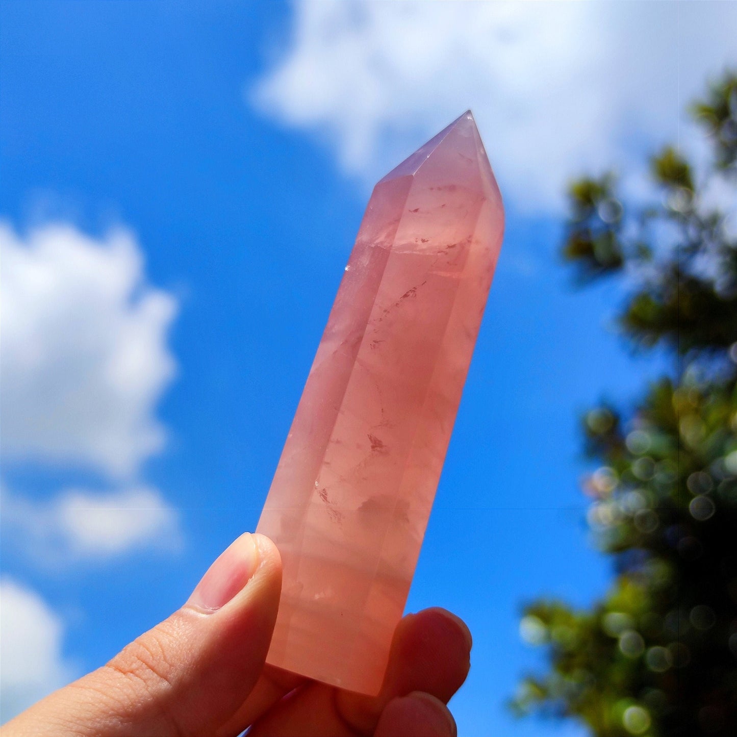 3.5"Rose Quartz Obelisk Rose Quartz Tower From Madagascar/Pink Crystal Stone/Self Love Crystal/Wholesale Dark Pink Rose Quartz Point