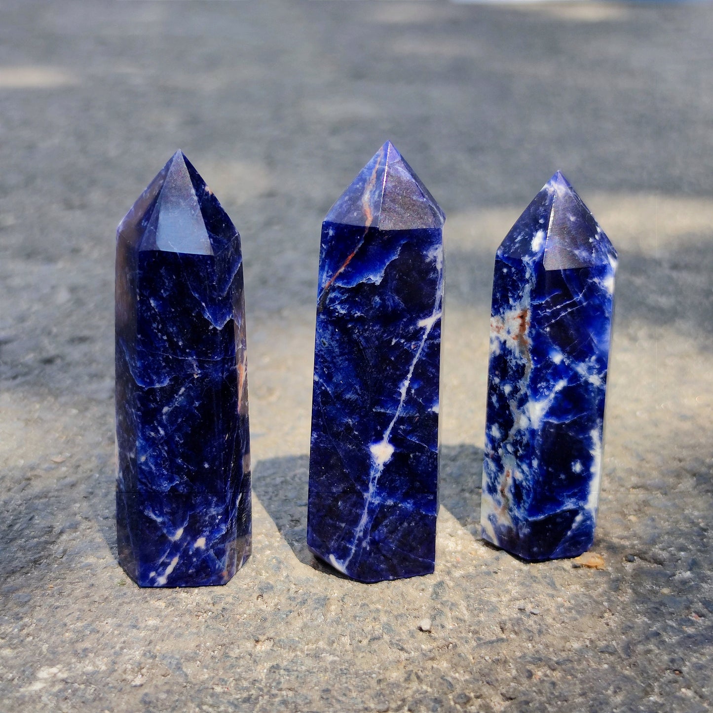 3-3.5''AAAAA Natural Blue Sodalite Point/Sodalite Crystal Point/Sodalite Obelisk Sodalite/Crystal Point Wand/Crystal Healing