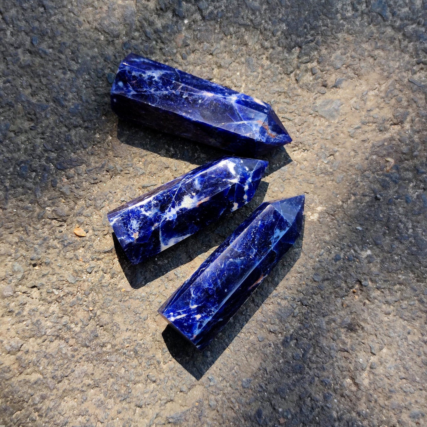 3-3.5''AAAAA Natural Blue Sodalite Point/Sodalite Crystal Point/Sodalite Obelisk Sodalite/Crystal Point Wand/Crystal Healing