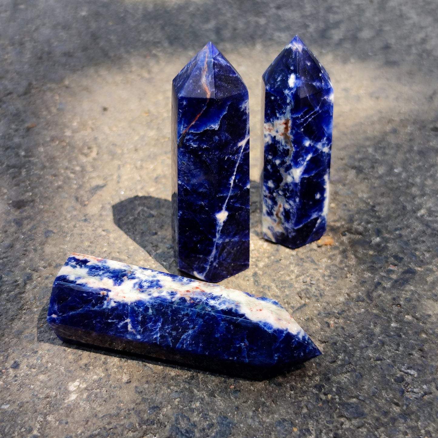 3-3.5''AAAAA Natural Blue Sodalite Point/Sodalite Crystal Point/Sodalite Obelisk Sodalite/Crystal Point Wand/Crystal Healing