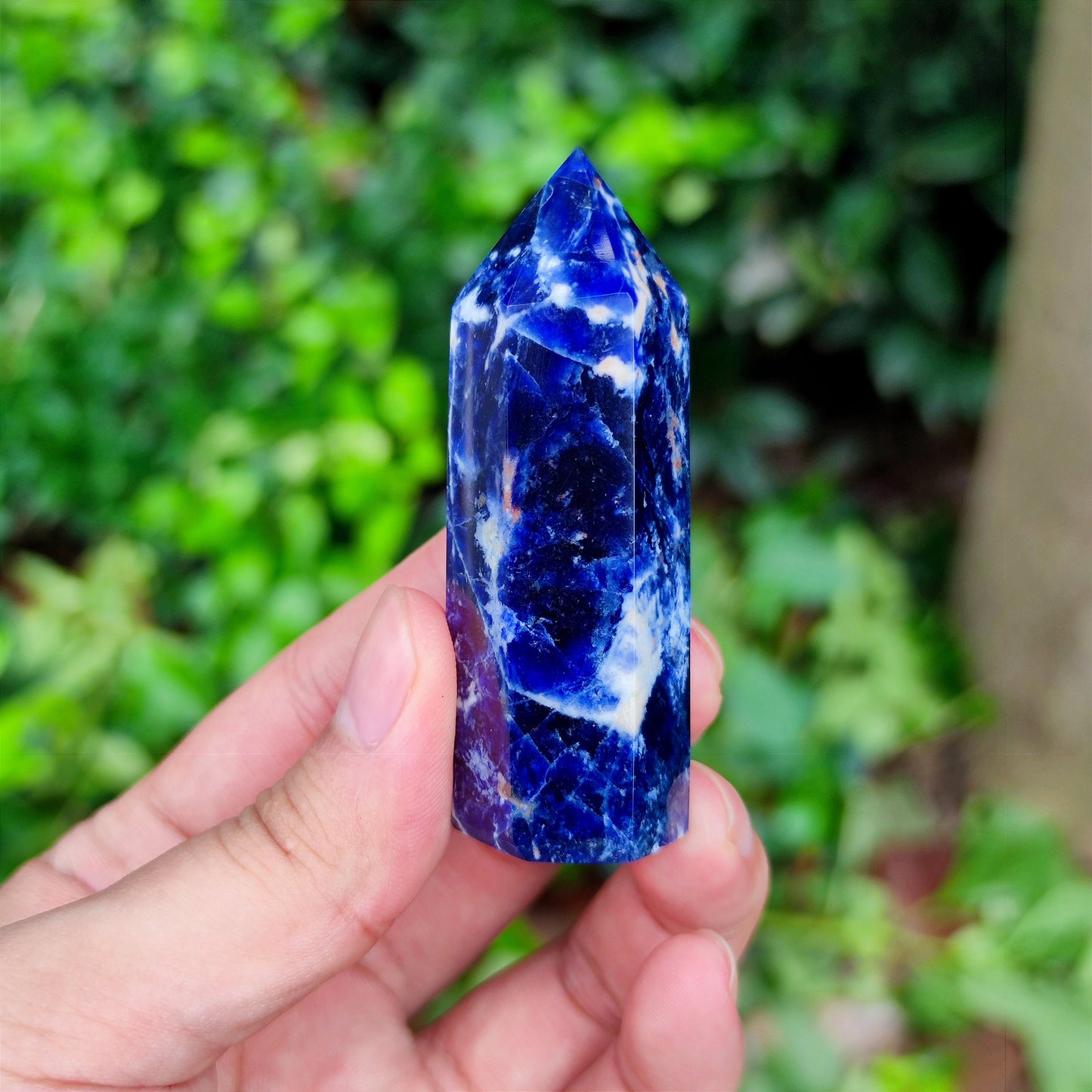 3-3.5''AAAAA Natural Blue Sodalite Point/Sodalite Crystal Point/Sodalite Obelisk Sodalite/Crystal Point Wand/Crystal Healing