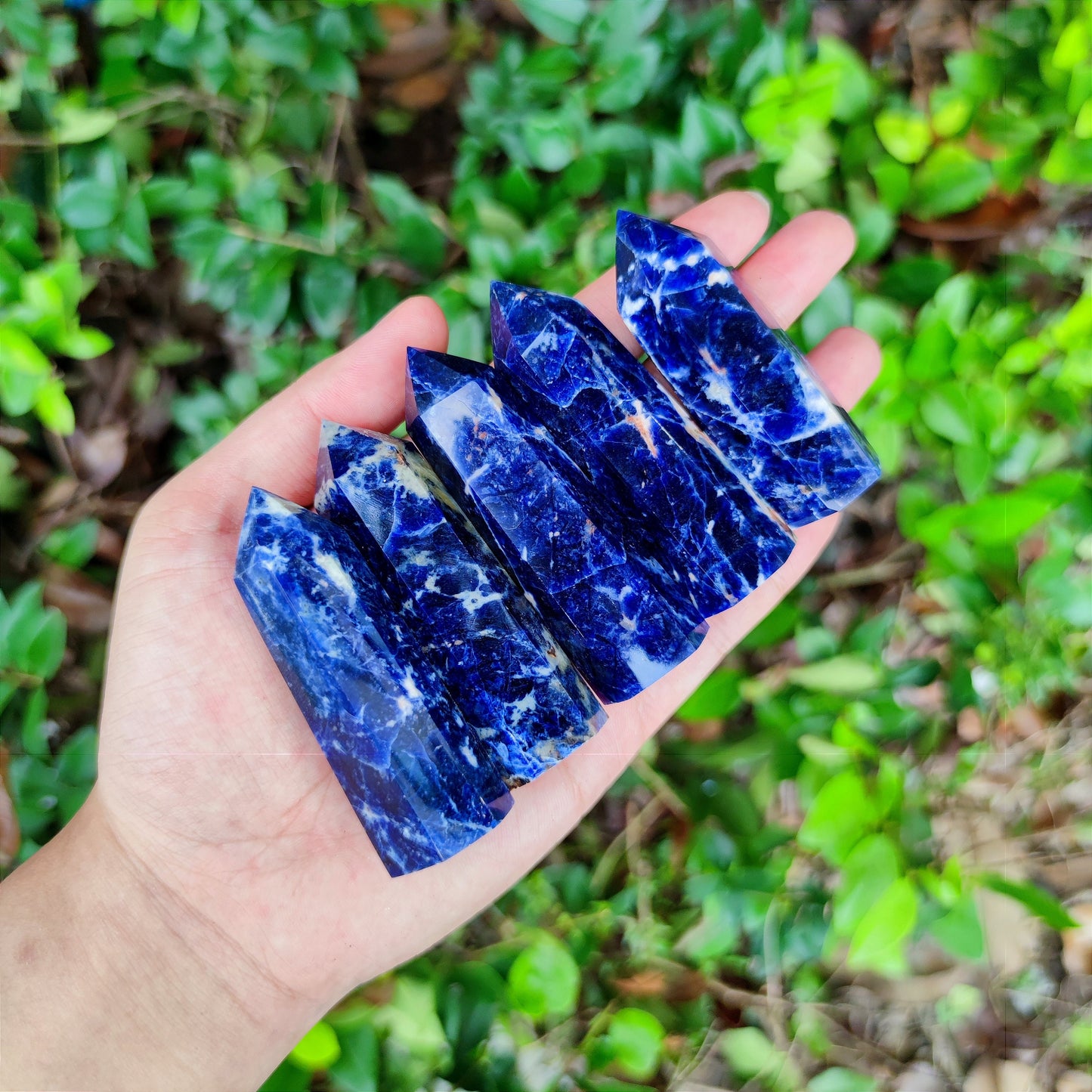 3-3.5''AAAAA Natural Blue Sodalite Point/Sodalite Crystal Point/Sodalite Obelisk Sodalite/Crystal Point Wand/Crystal Healing