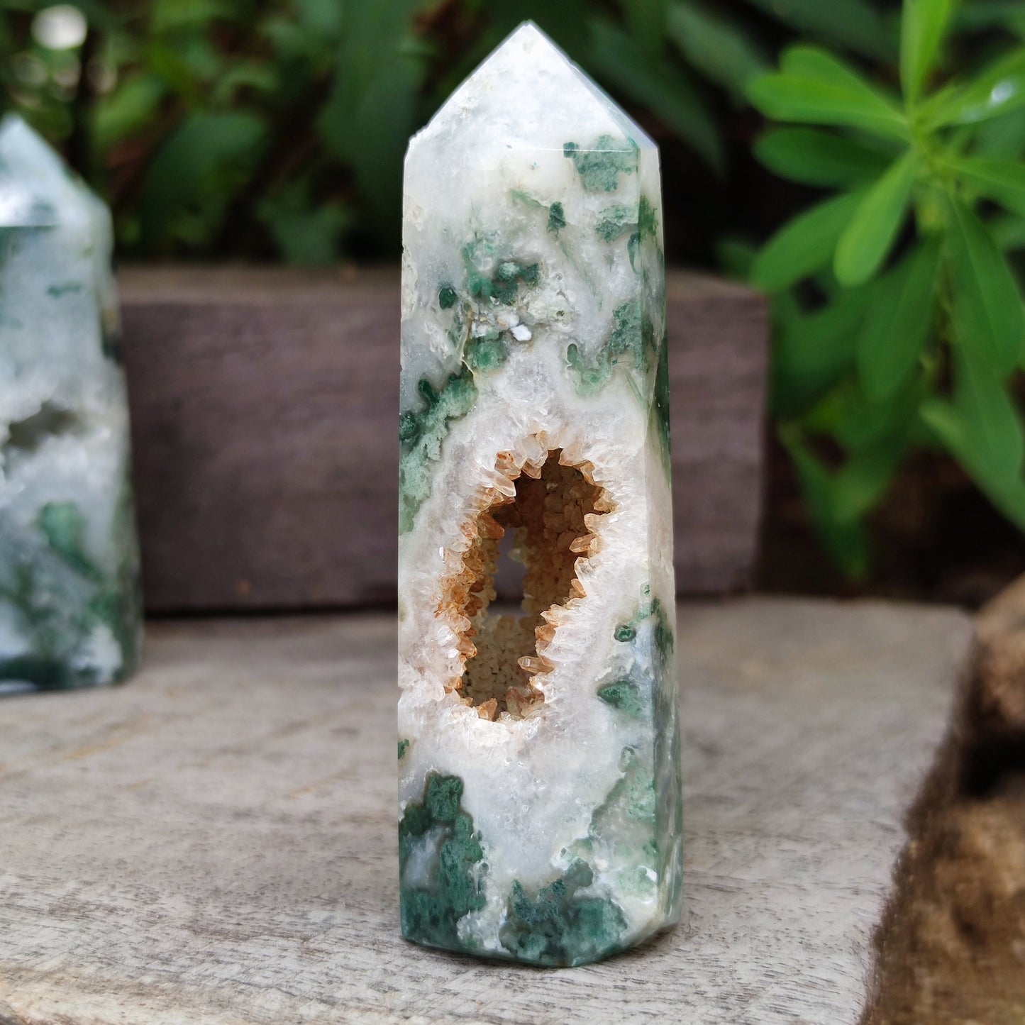 AAA Natural Moss Agate Tower,Moss Agate Point,Agate Point Crystal,Polished Moss Agate Point,Moss Agate Wand,Chakra Tower Point
