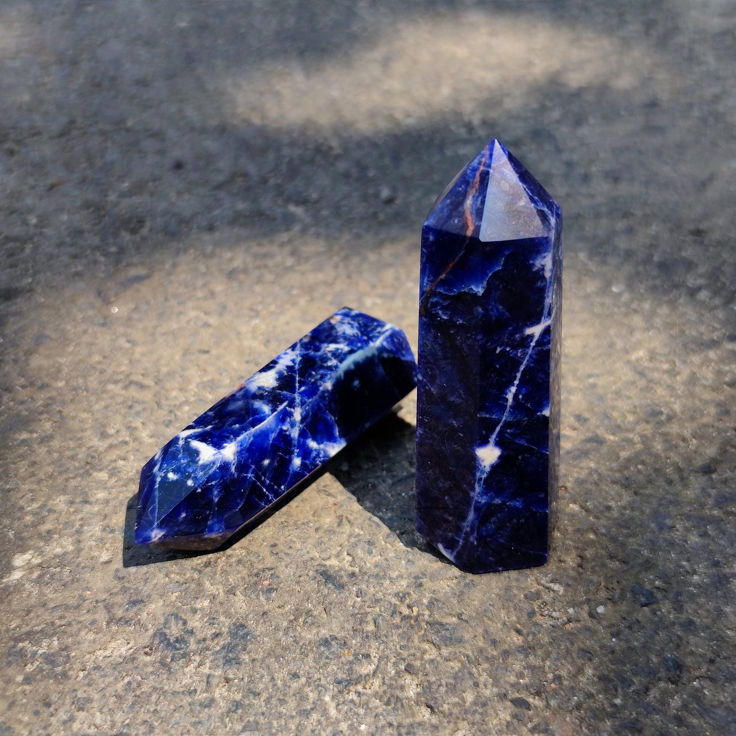 3-3.5''AAAAA Natural Blue Sodalite Point/Sodalite Crystal Point/Sodalite Obelisk Sodalite/Crystal Point Wand/Crystal Healing