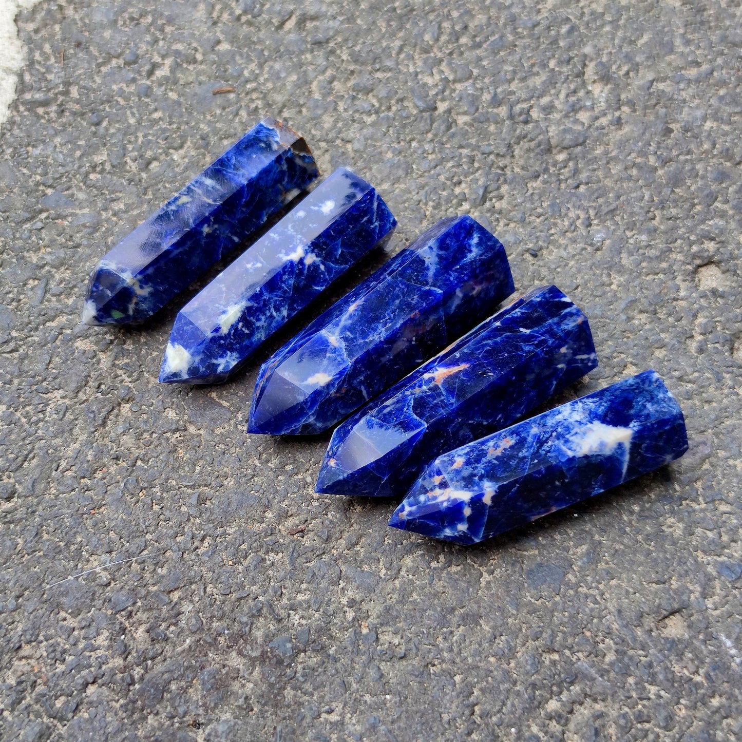 3-3.5''AAAAA Natural Blue Sodalite Point/Sodalite Crystal Point/Sodalite Obelisk Sodalite/Crystal Point Wand/Crystal Healing