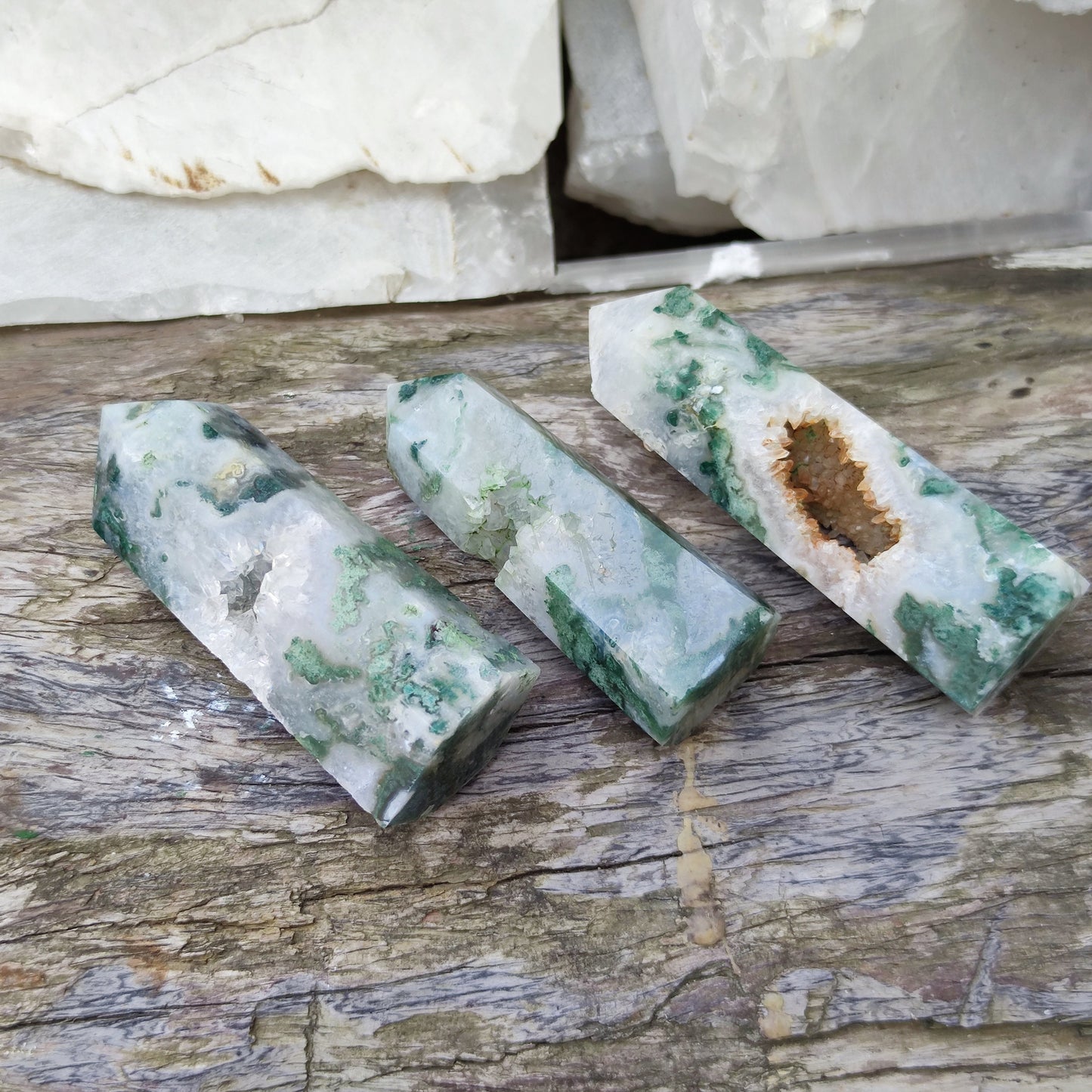AAA Natural Moss Agate Tower,Moss Agate Point,Agate Point Crystal,Polished Moss Agate Point,Moss Agate Wand,Chakra Tower Point