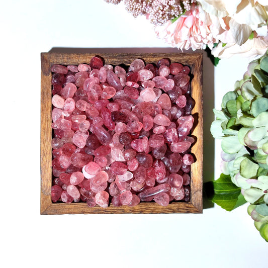 Strawberry Quartz Semi Tumbled Chips,Red Aventurine ,Strawberry Quartz Crystal Chips,Bulk Strawberry Quartz Crystal Chips