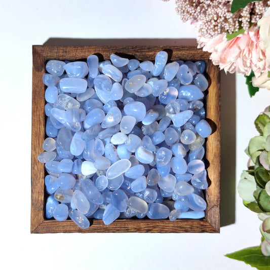 Blue Chalcedony Crystal Chips,Loose Undrilled Tumbled Natural Stones,Blue Crystal Chips,Gemstone Chips