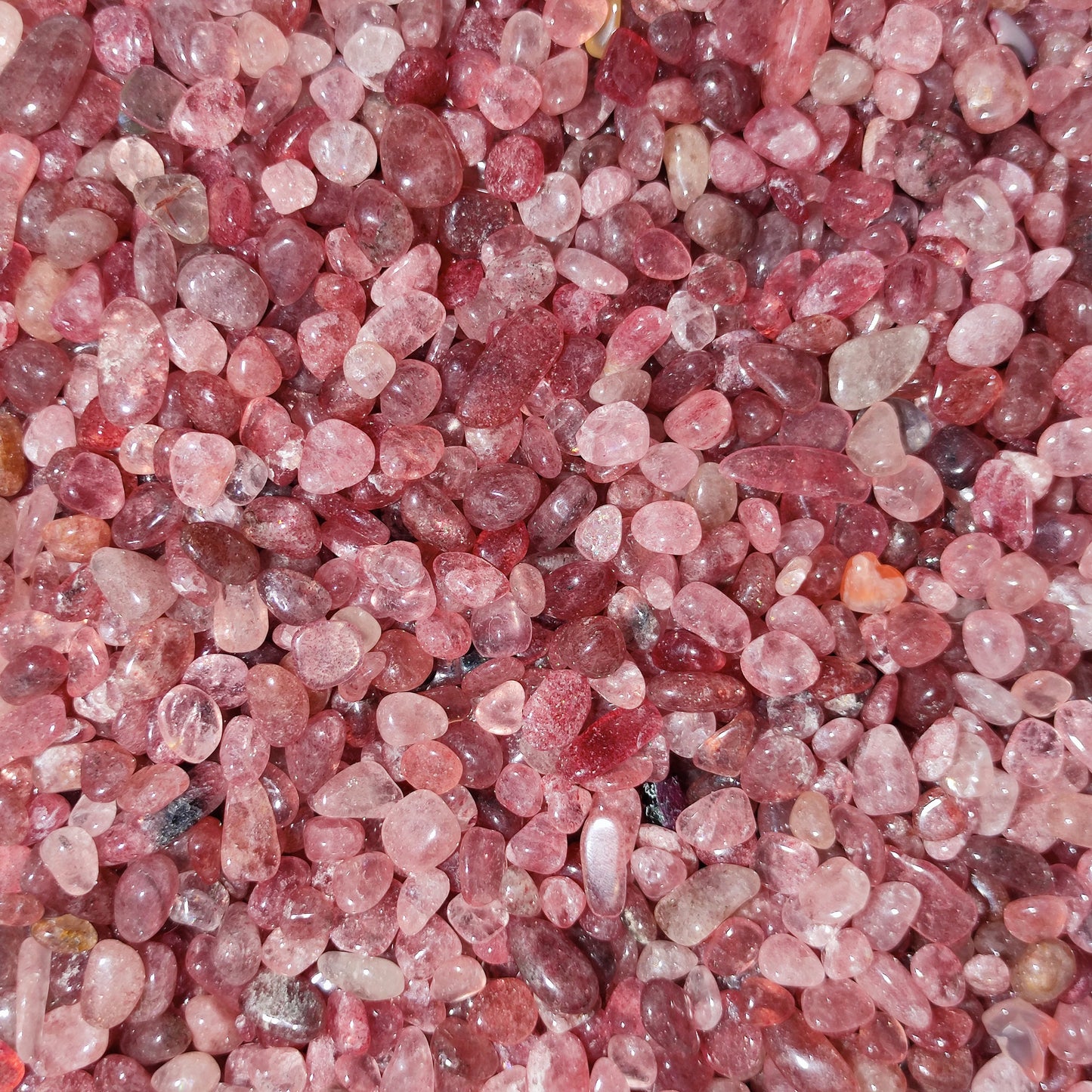 Strawberry Quartz Semi Tumbled Chips,Red Aventurine ,Strawberry Quartz Crystal Chips,Bulk Strawberry Quartz Crystal Chips