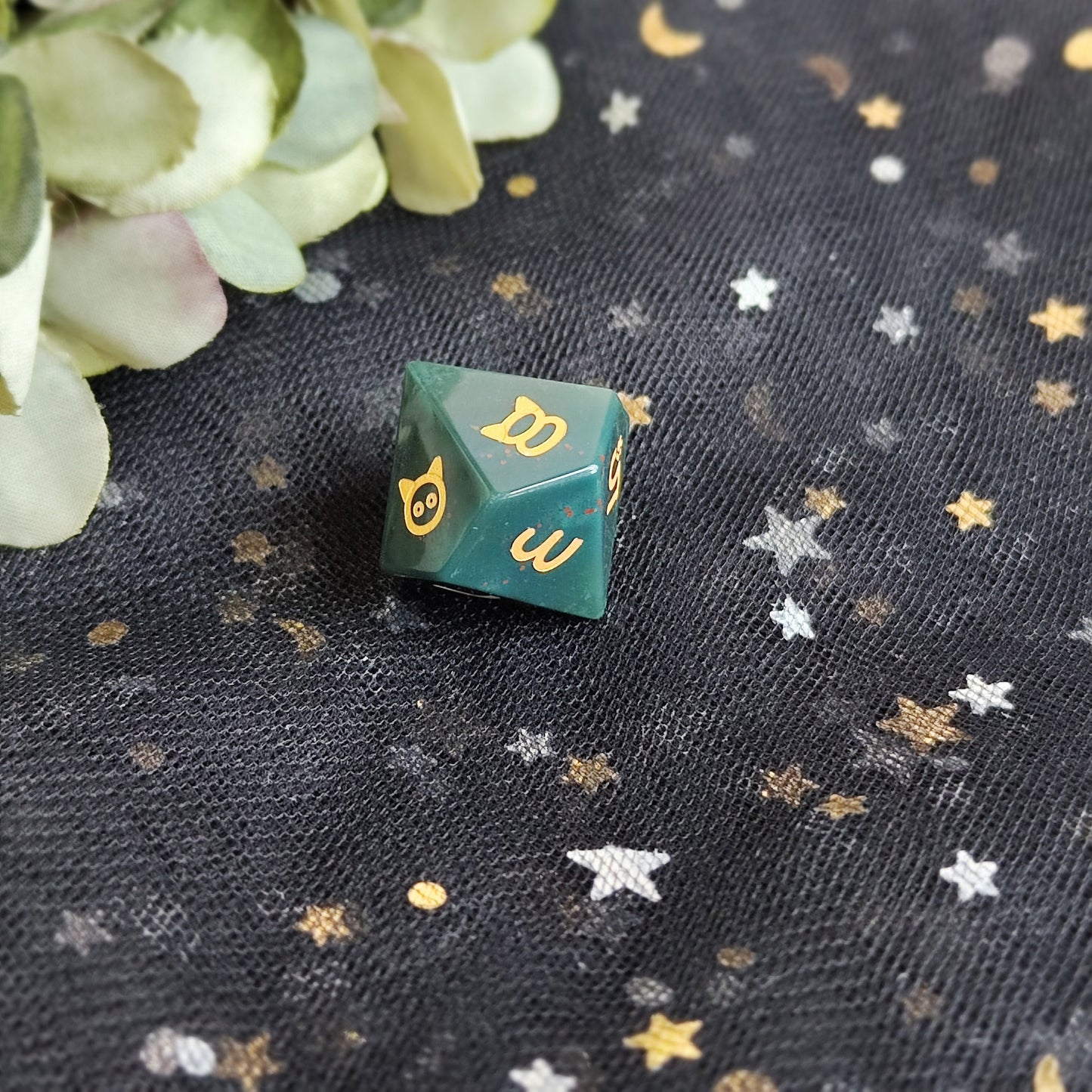 Ocean Jasper Dice Set ,Natural Ocean Jasper,Dream Crystal,Cute Cat Dice,Cat Paw Crystal
