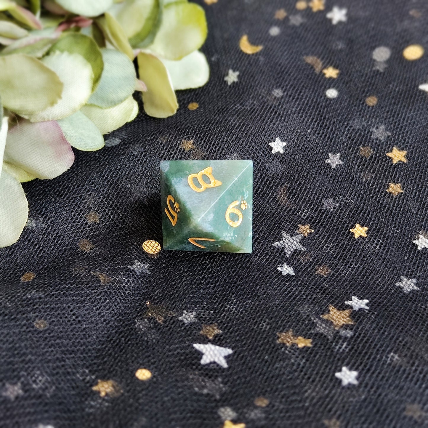 Ocean Jasper Dice Set ,Natural Ocean Jasper,Dream Crystal,Cute Cat Dice,Cat Paw Crystal