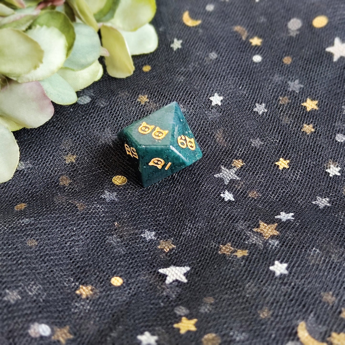 Ocean Jasper Dice Set ,Natural Ocean Jasper,Dream Crystal,Cute Cat Dice,Cat Paw Crystal